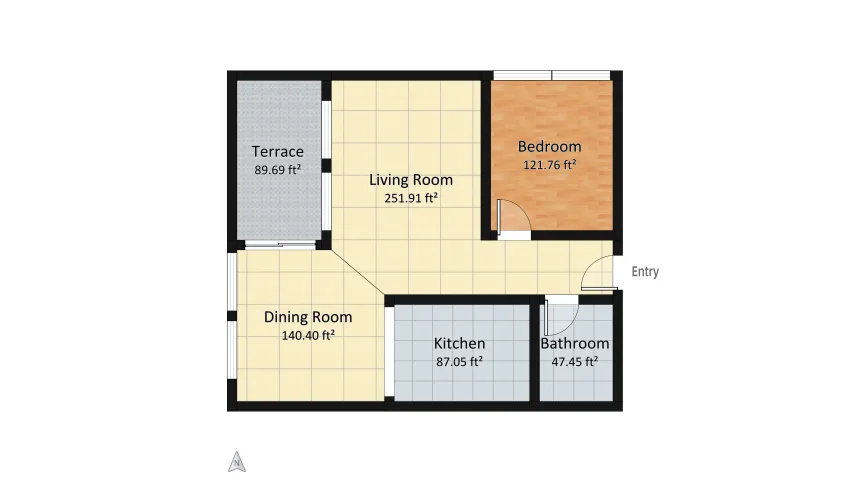 16-Modern Apartment  floor plan 68.59