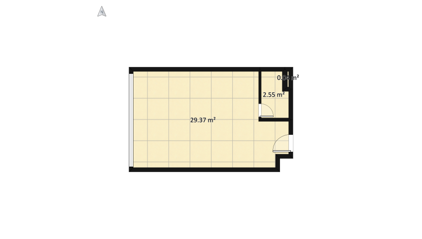 Quitinete floor plan 35.11