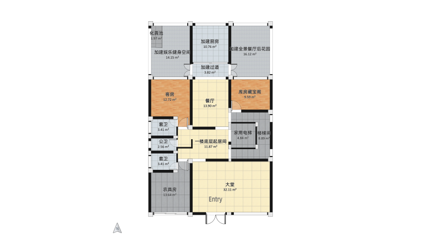 芦花_一层 floor plan 131.22