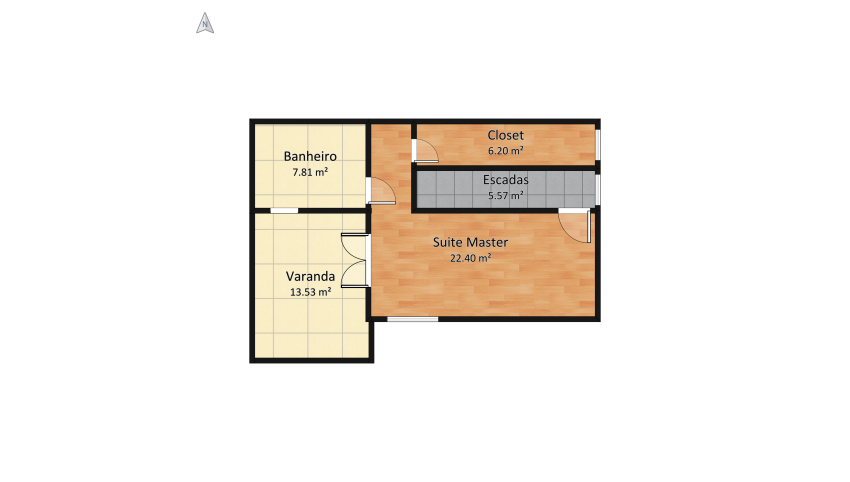 Casa - Segundo andar (Floor 2) floor plan 61.4