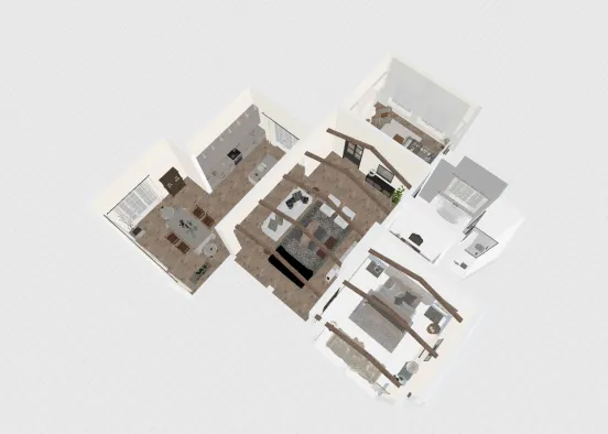 9 Rustic Gabled Roof 2-Bedroom Design Design Rendering
