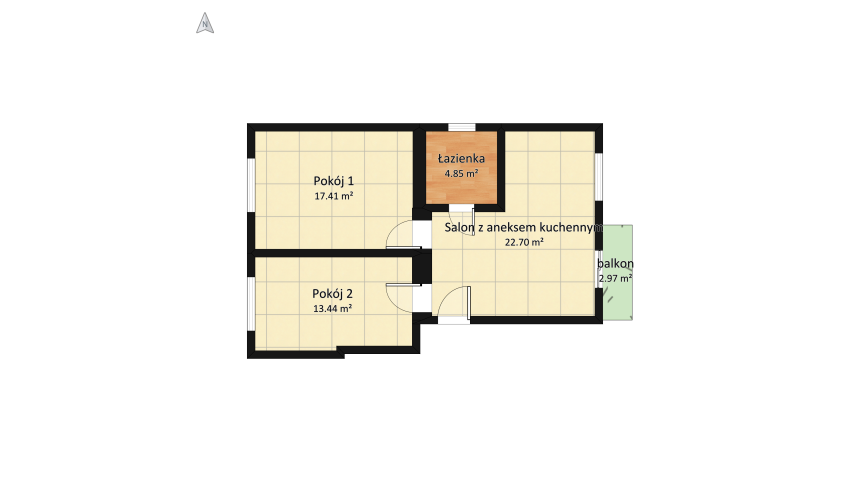 bartnicka - wymiary floor plan 70.73