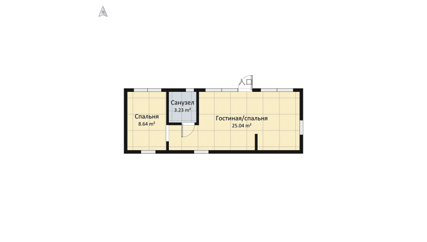 Дом 4х11 (44 м2) вар. 2 floor plan 41.05