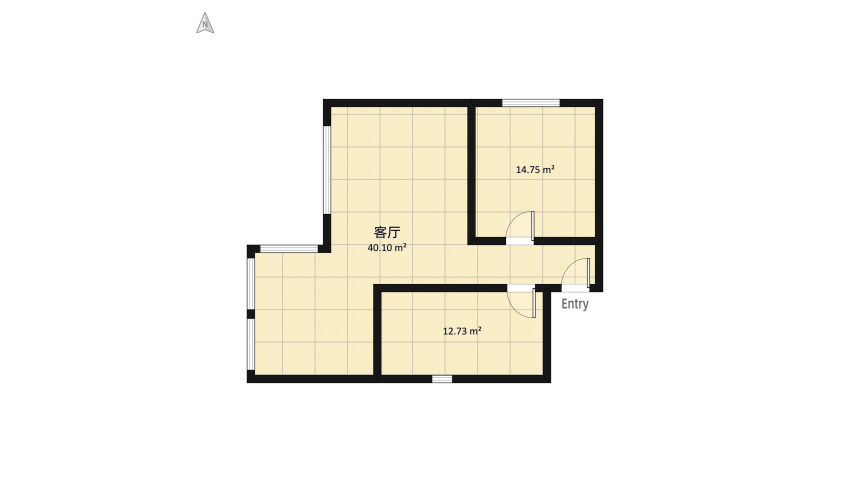 The Bachelor Flat floor plan 67.59
