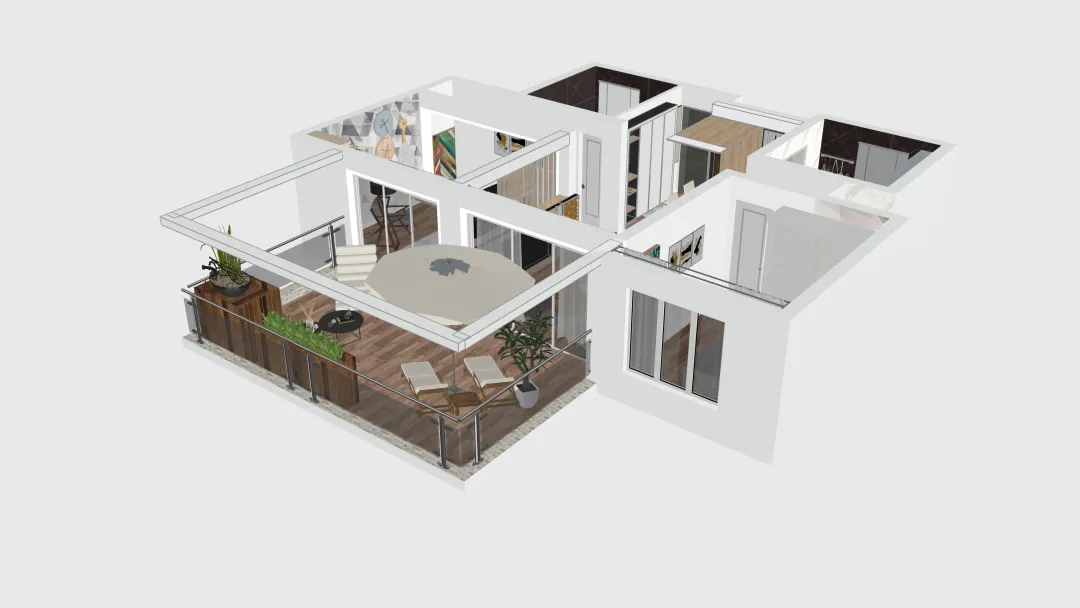 Nhà hiện đại 3d design renderings