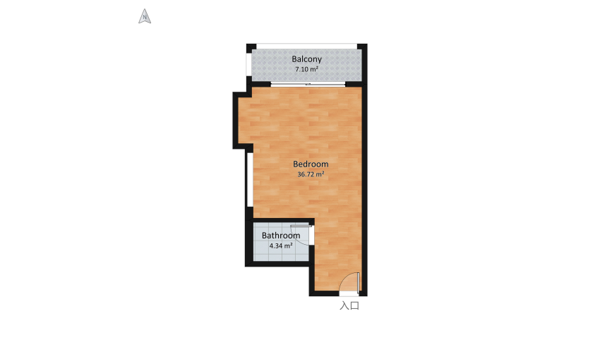 Hotel Room floor plan 54.58