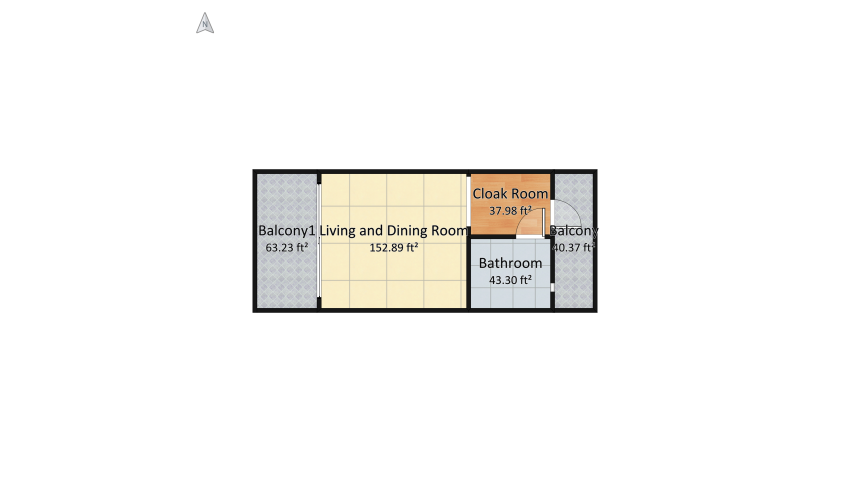 Boundless Bliss - Studio apartment floor plan 34.3