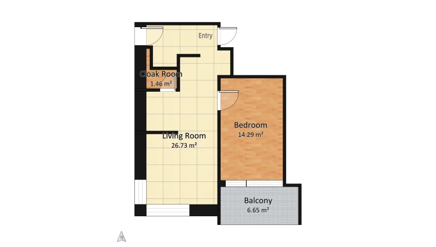 Small flat floor plan 48.79