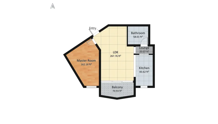Apartment for 1 floor plan 70.35