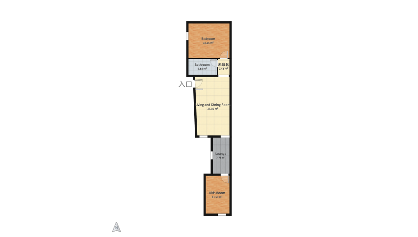 Via D'Azeglio - loft floor plan 71.09