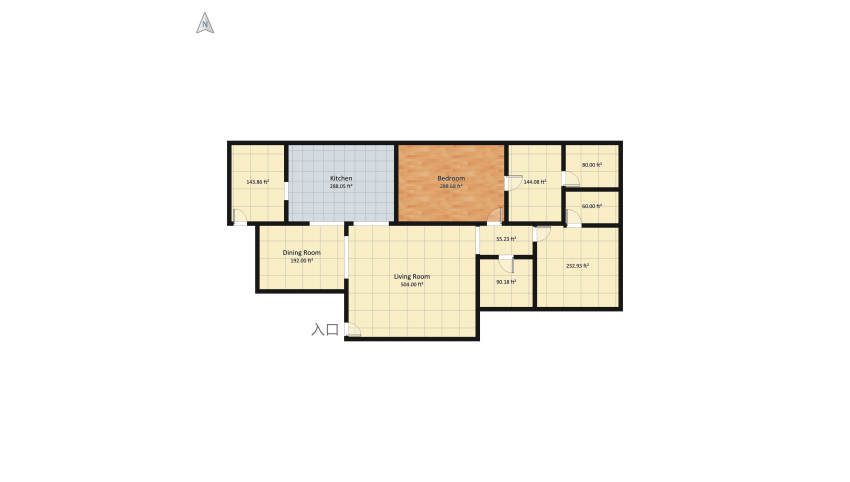Room 1- Classic Black and White redo floor plan 214.98