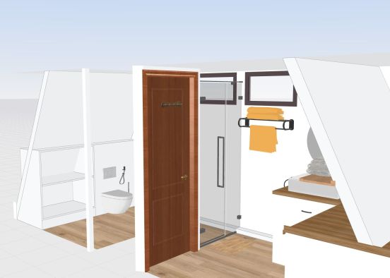 Fürdőszoba v5 - Különszobák közlekedővel Design Rendering