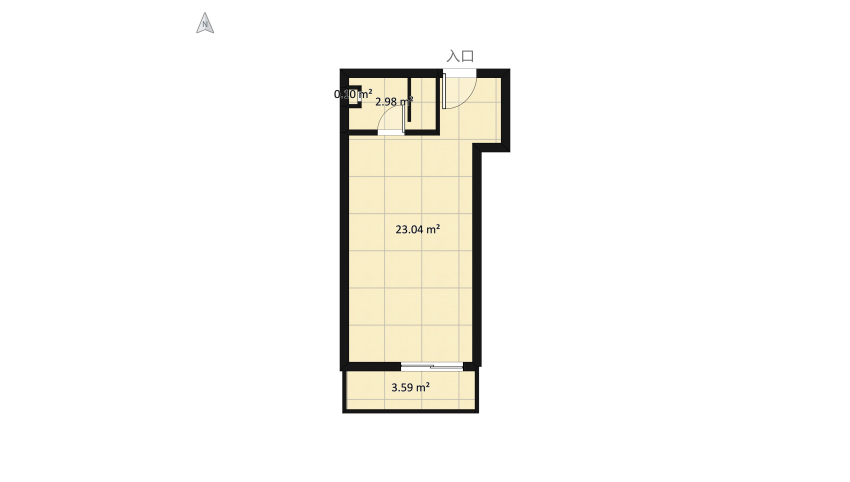 small apartment at Volos City Center_version II floor plan 32.08