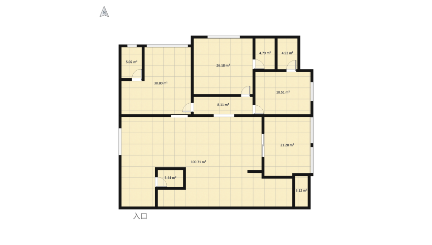 another apartment 3rooms  4 baths floor plan 255.7