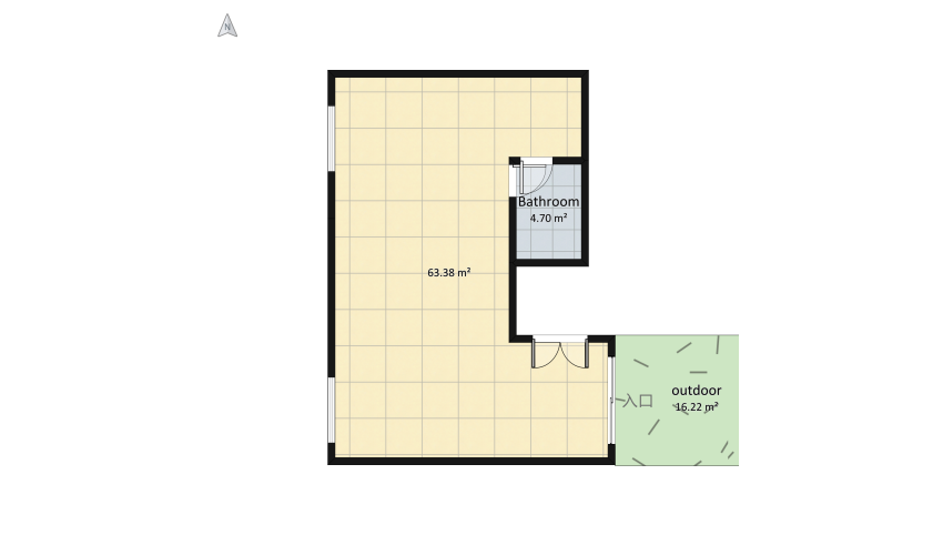 studio apartment floor plan 89.27