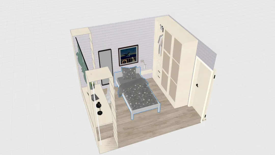 Спальня девочки шкаф в высоту_copy 3d design renderings