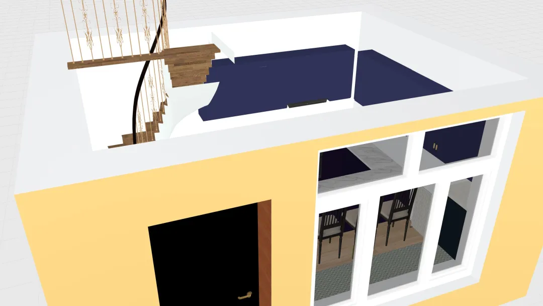 kitchen + lounge 3d design renderings