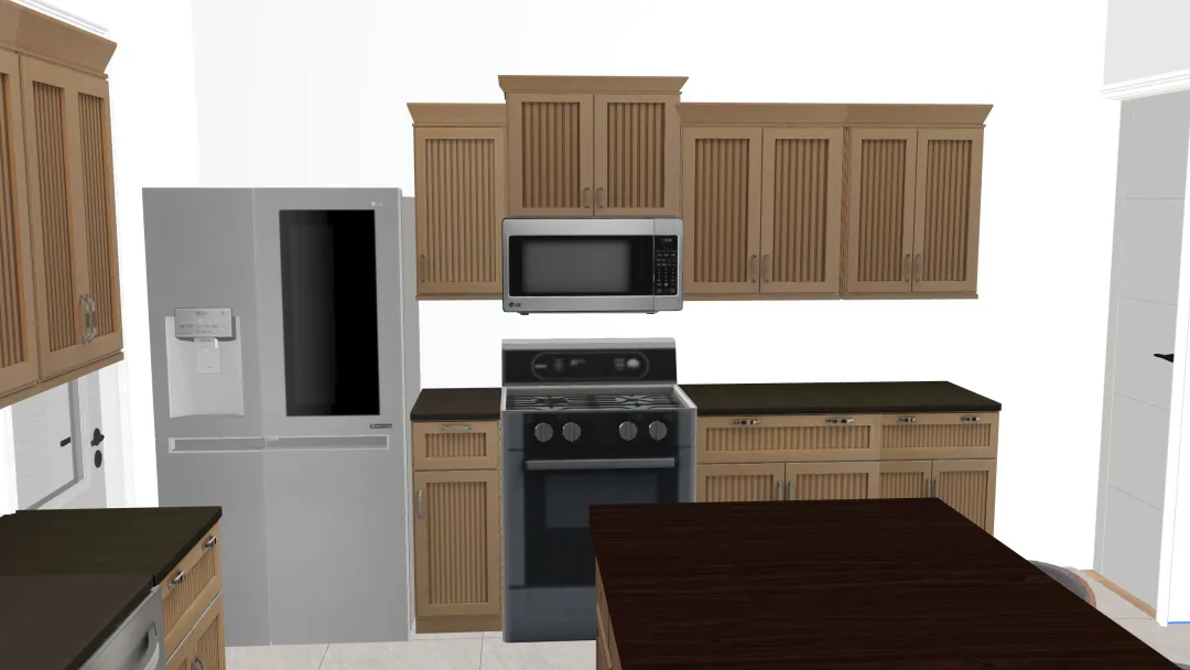Joli kuchnia bez szafki 3d design renderings