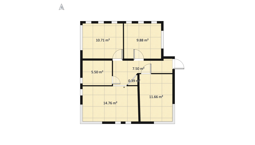 3 комнатная квартира floor plan 66.74