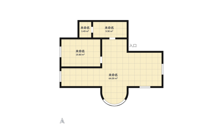 Brown apartment floor plan 97.29