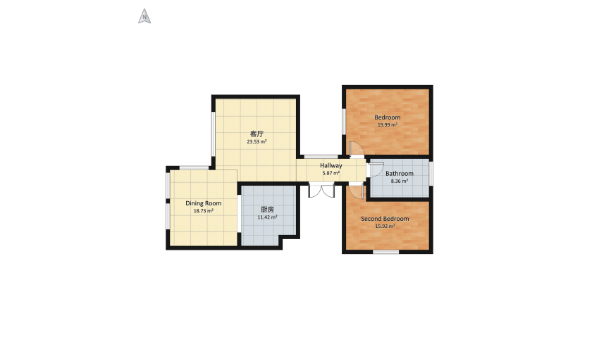 Starter home: The yellow door floor plan 116.48