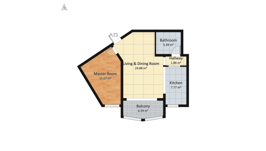 Apartment floor plan 70.35