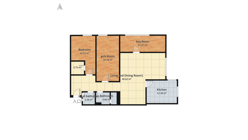 Ninos apartment floor plan 111.88