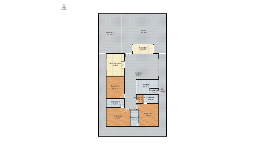 F17 Housing Plan v3 (Three Bed) DD floor plan 411.67