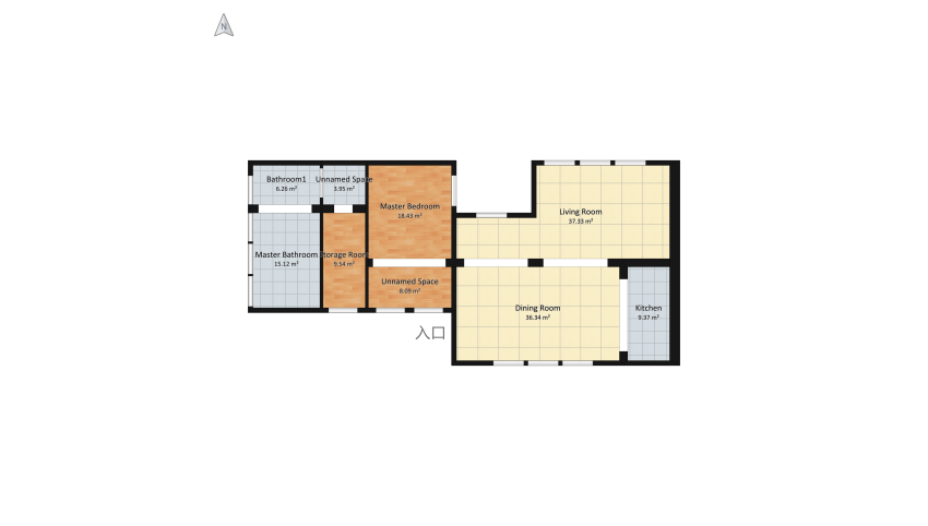 Grigio's apartment floor plan 166.39