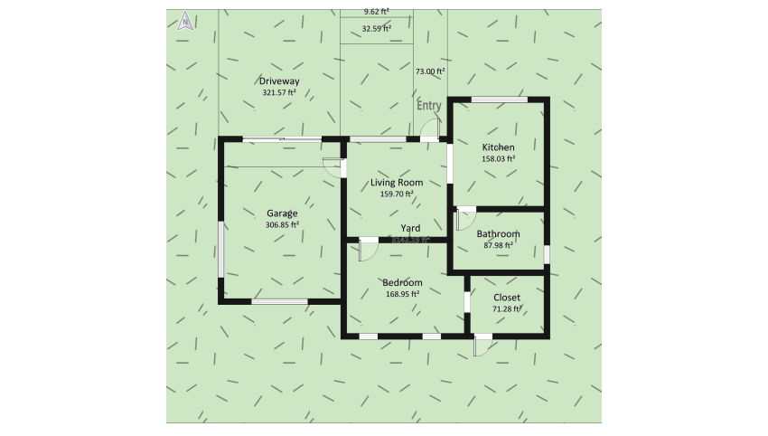 Single Grey floor plan 432.27