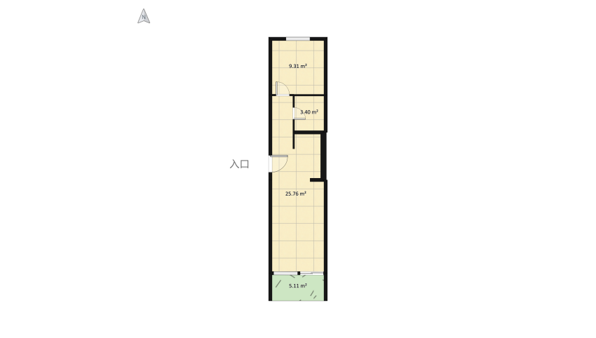 Rectangle house floor plan 42.97