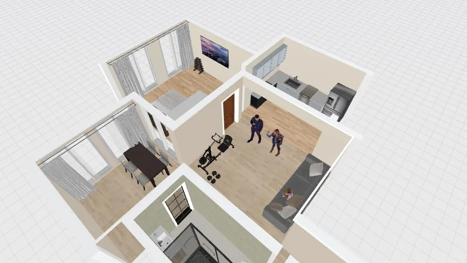 16-Modern Apartment Empt Room_copy 3d design renderings