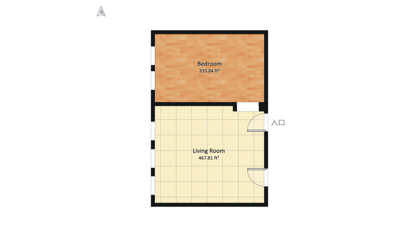 Room 1- Classic Black and White floor plan 128.58