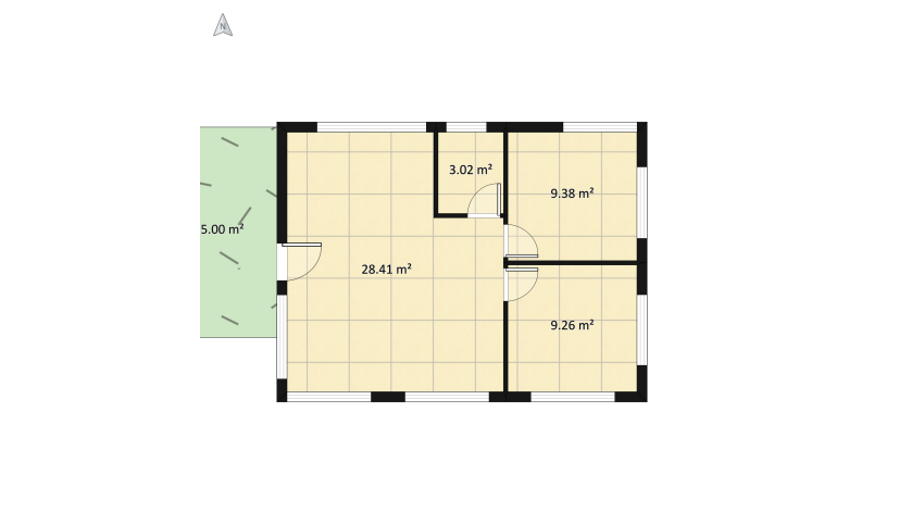 Casa tigre con cortinas y bañera floor plan 1206.21