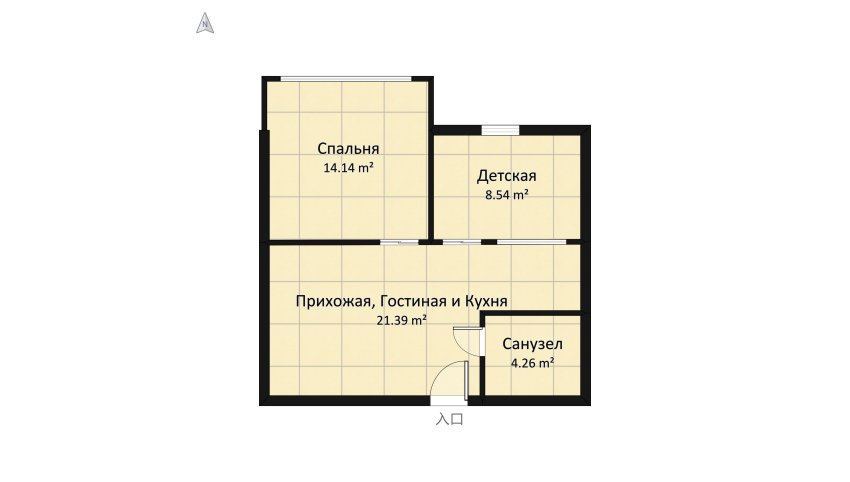 Мини квартира floor plan 53.25