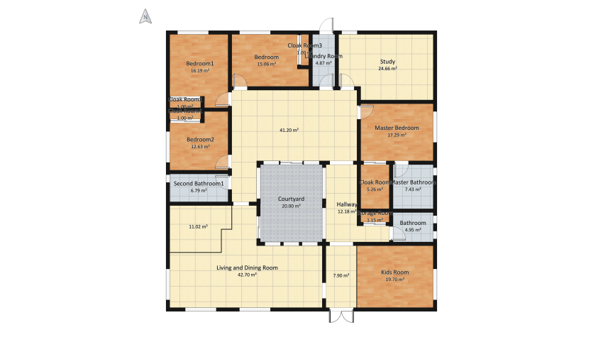 Single story dream house floor plan 308.77