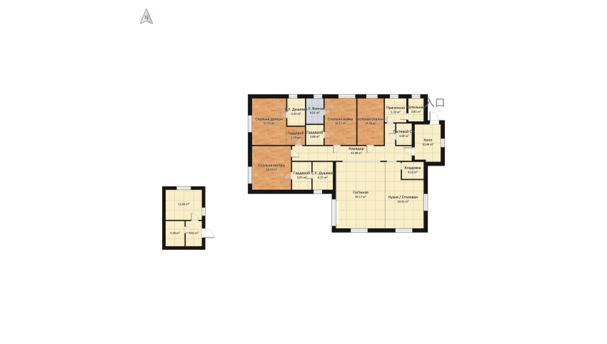 Домик NV 215m2 Fin-1 plus 2m New floor plan 227.66