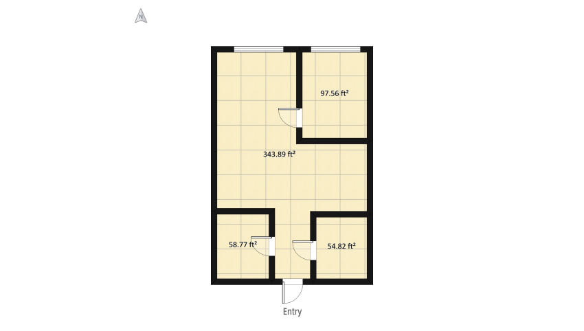 Flat floor plan 59.13