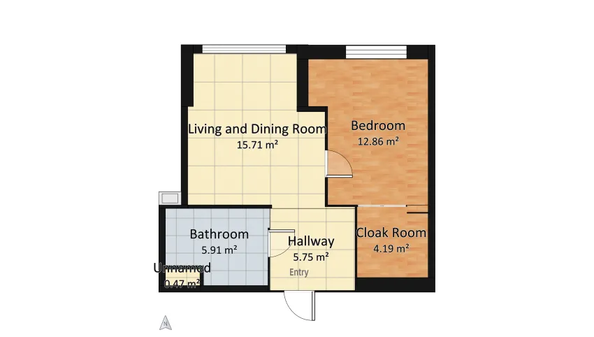 APARTMENT FOR A YOUNG COUPLE floor plan 44.89