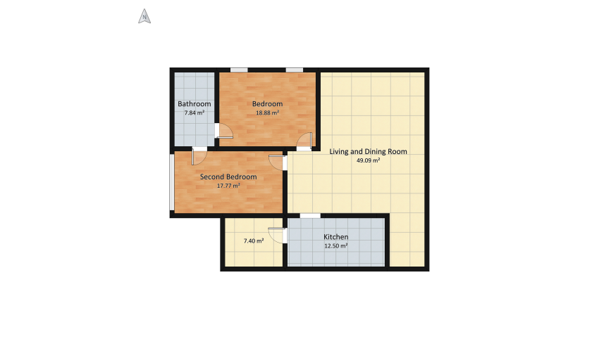2 Bedroom Apartment floor plan 126.65