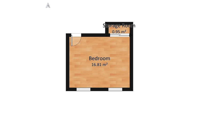 The blue teenager's bedroom floor plan 17.76