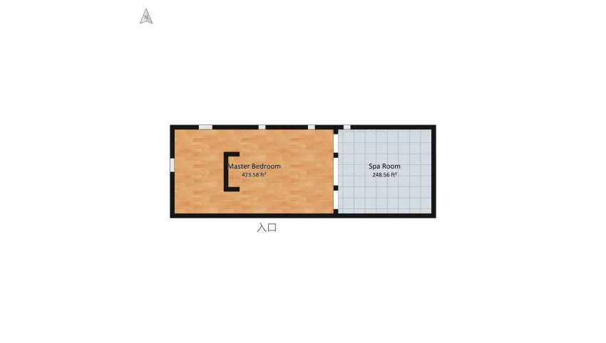 Spa Bathroom and Bedroom floor plan 68.04