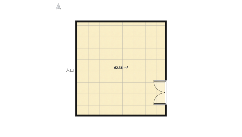 Modern Rustic Empty Room floor plan 62.37