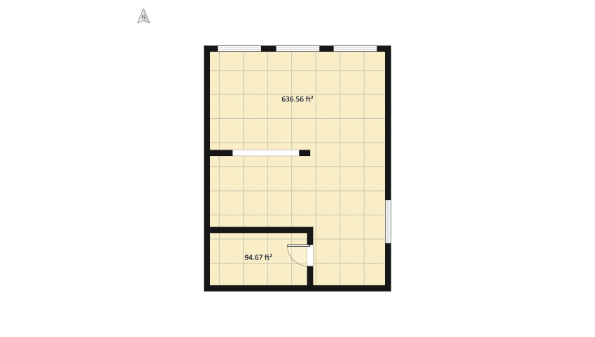 1 Bd Apartment floor plan 77.48