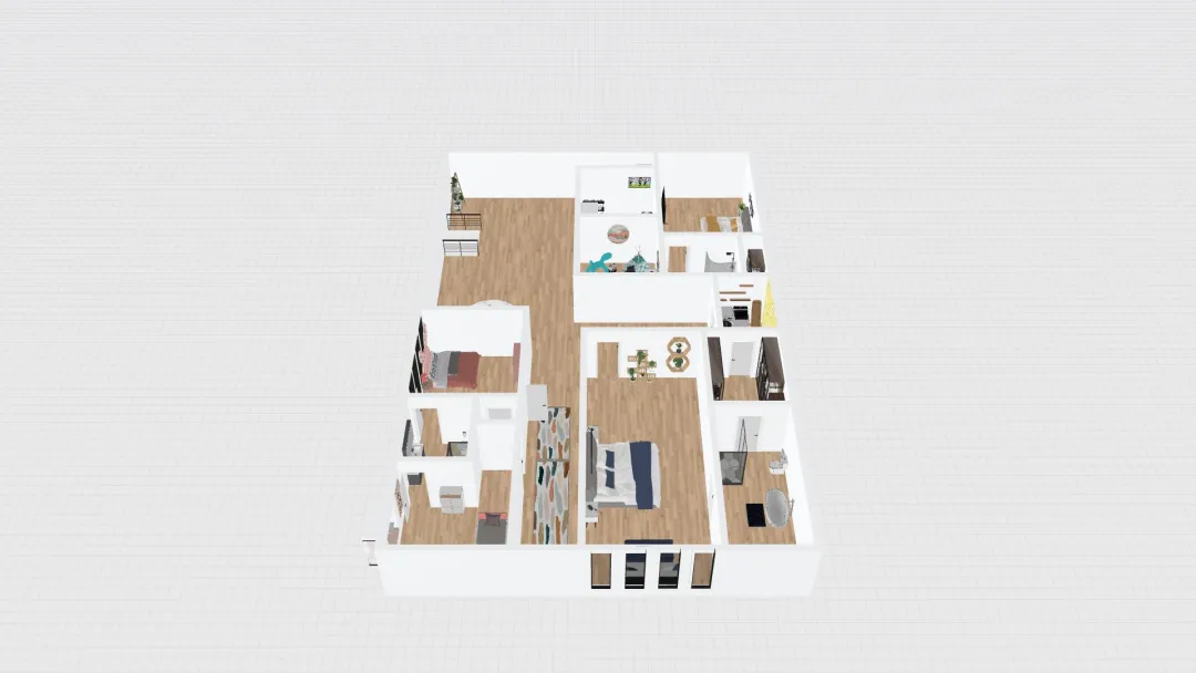 Modern Bohemian Family home 3d design renderings