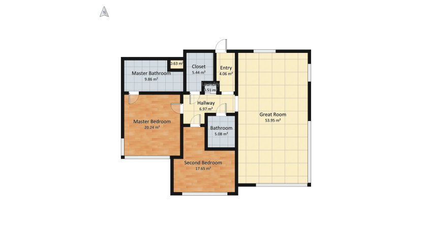 Down Town Apartment floor plan 147.11