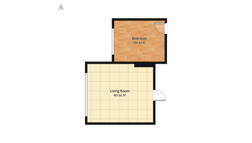 Bedroom and livingroom floor plan 73.62