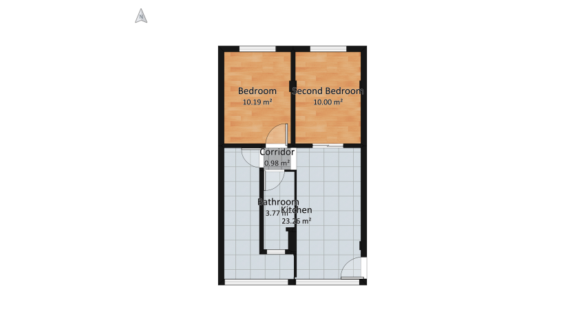APTO - Porta dupla floor plan 55.44