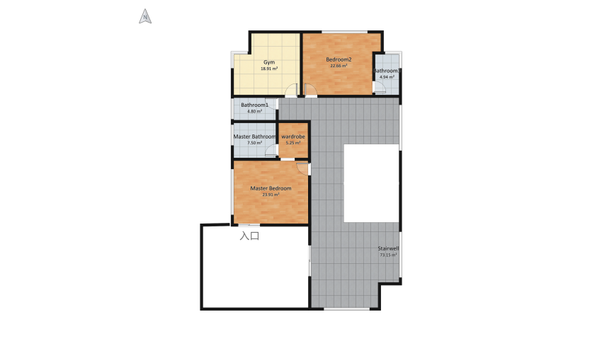 two story villa floor plan 1536.44
