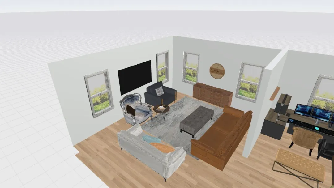 Copy of Living room 14 move tv cab 3d design renderings